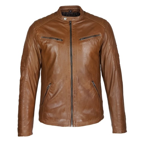 Blouson Dakota cuir couleur marron homme