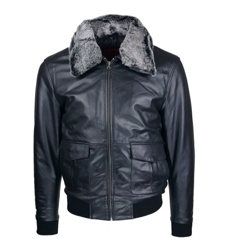 Blouson Homme Aviateur en Cuir de Buffle – Fly Jacket Noir