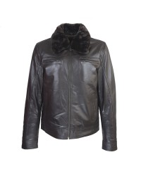 Blouson Flyer Marron cuir d'agneau Homme