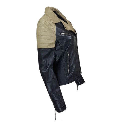 perfecto cuir femme bi-colores noir brige