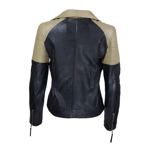 perfecto cuir femme bi-colores noir brige