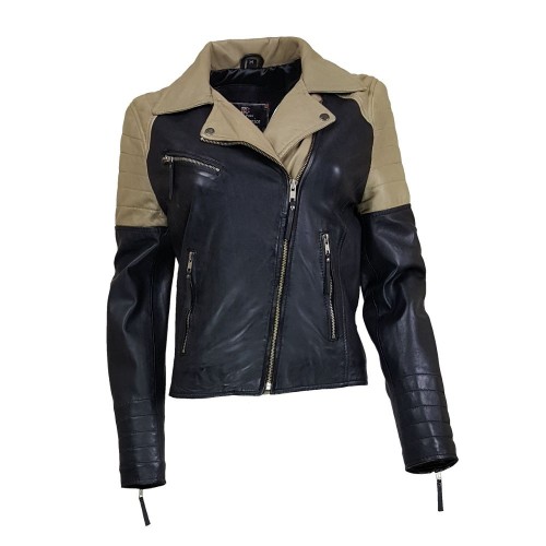 perfecto cuir femme bi-colores noir brige