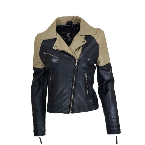 perfecto cuir femme bi-colores noir brige