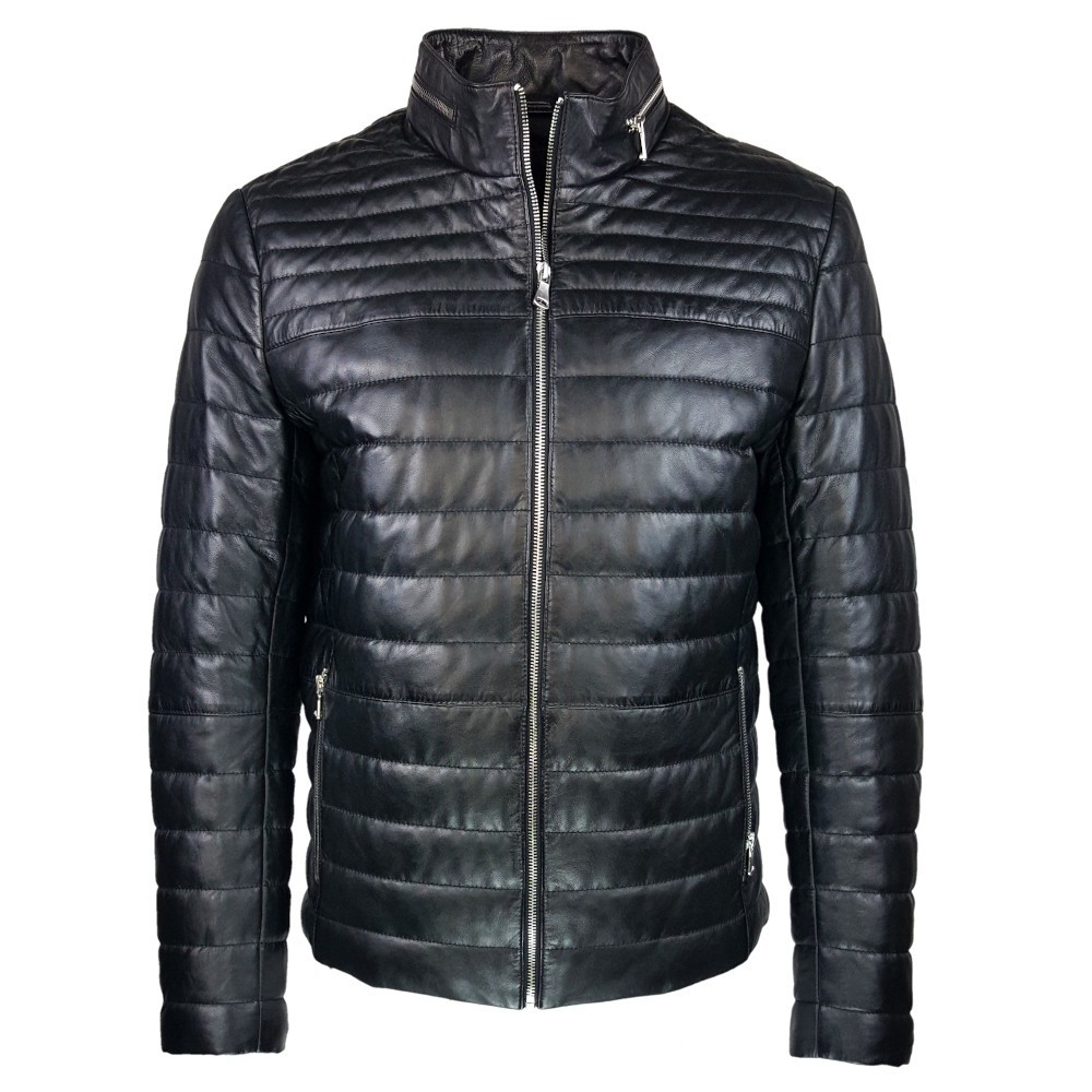Gilet Spencer En Cuir D'agneau Noir - Taille L - Occasion Très Bon état, Fabriqué En France, Doublure Viscose