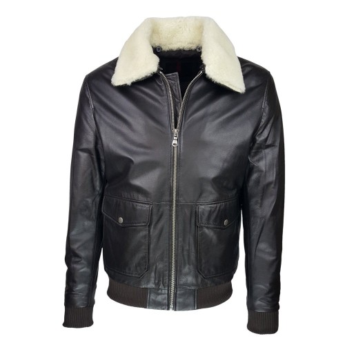 veste cuir Fly Jacket Canyon col amovible