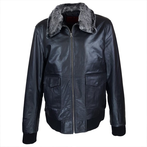 Fly Jacket Commandant en cuir de buffle noir