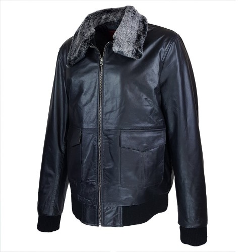 Fly Jacket Commandant en cuir de buffle noir