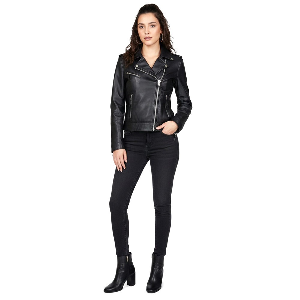 Perfecto noir femme en cuir d’agneau ef