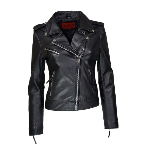 Perfecto noir femme en cuir d’agneau ef