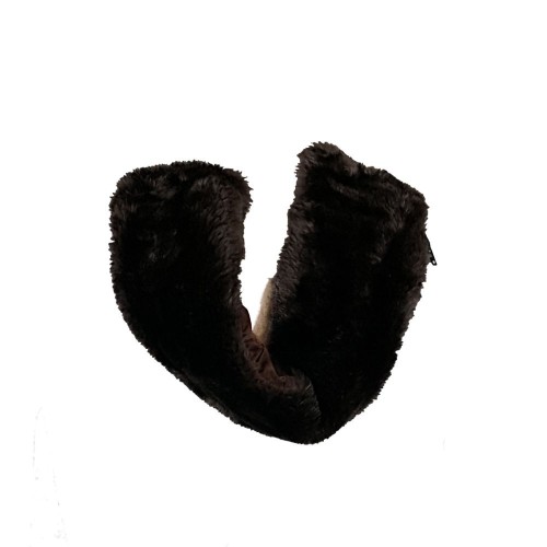 Blouson en cuir d’agneau marron foncé avec col chemise amovible et finitions soignées