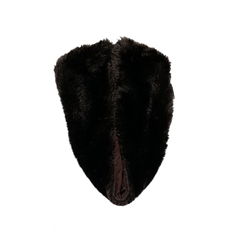 Blouson en cuir d’agneau marron foncé avec col chemise amovible et finitions soignées